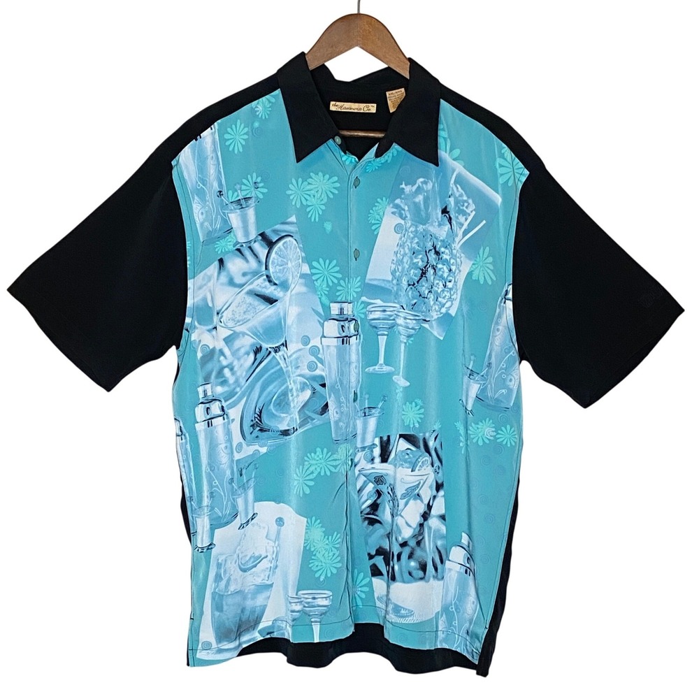 The Havanera Co Mens Camp Shirt XXL Martini Cocktail Lounge Retro Rockabilly